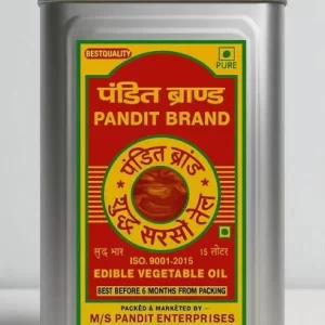 Pandit Brand Kacchi Ghani Mustard Oil Tin